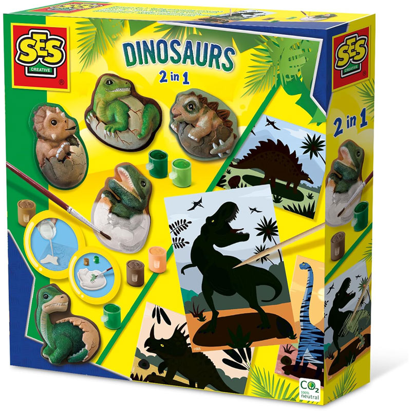 SES Creative Dinosaurs 2 in 1-Casting and Painting 01408