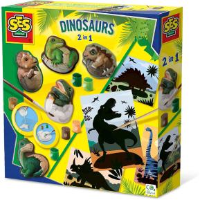 SES Creative Dinosaurs 2 in 1-Casting and Painting 01408