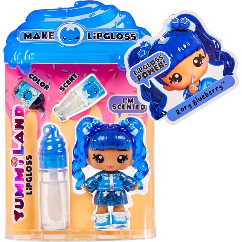 MGA Entertainment Yummiland Lipgloss Doll- Rory Blueberry