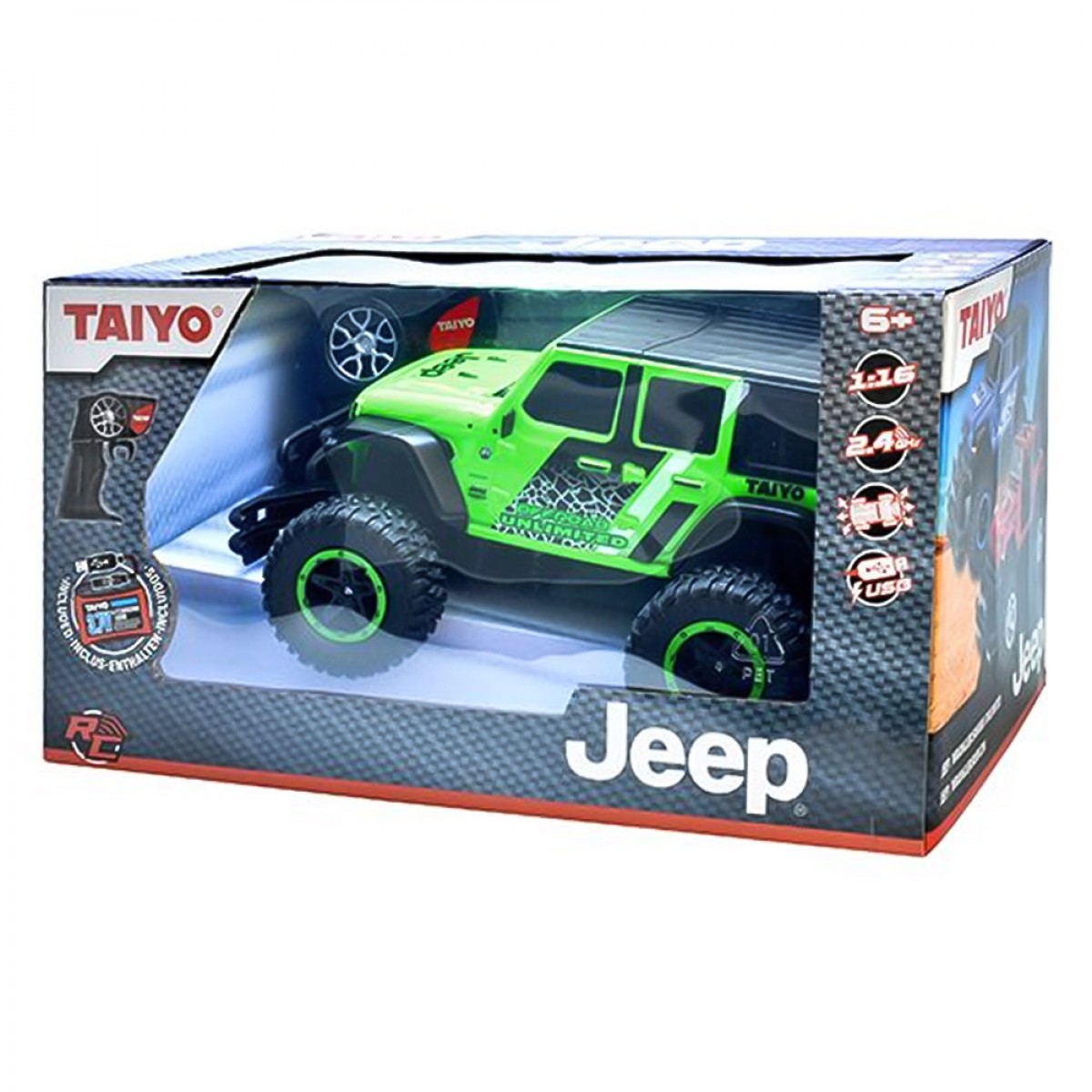 TAIYO Τηλεκατευθυνόμενο Όχημα Jeep Wrangler Unlimited Green 1:16 160101C