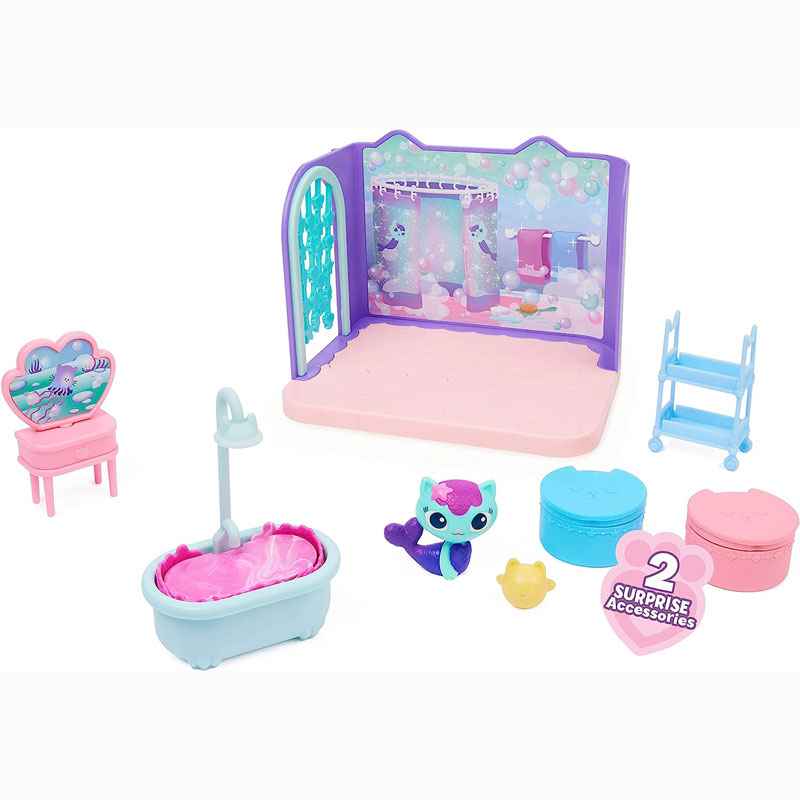 Spin Master Gabby’s Dollhouse Σετ δωμάτια κουκλόσπιτου Mercat’ Primp & Pamper Bathroom