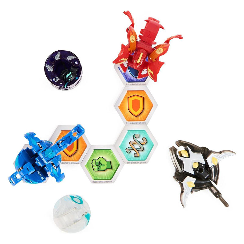 Spin Master Bakugan Legends Collection Pack Maxodon, Montrapod, Trox & Dragonoid x Auxillataur Ultra