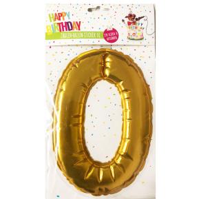 Happy Birthday Ballon Sticker 2 in 1 XL χρυσό 19cm No0