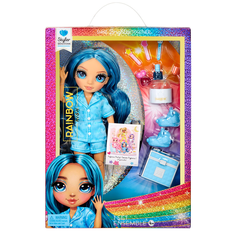 MGA Entertainment Rainbow High Junior PJ Party - Skyler (Blue) 23cm 530947-EUC