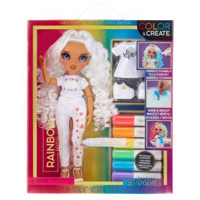 MGA Entertainment Kούκλα Raibow High Set Color & Create Ζωγραφίζω (Μωβ Μάτια) 594147EUC