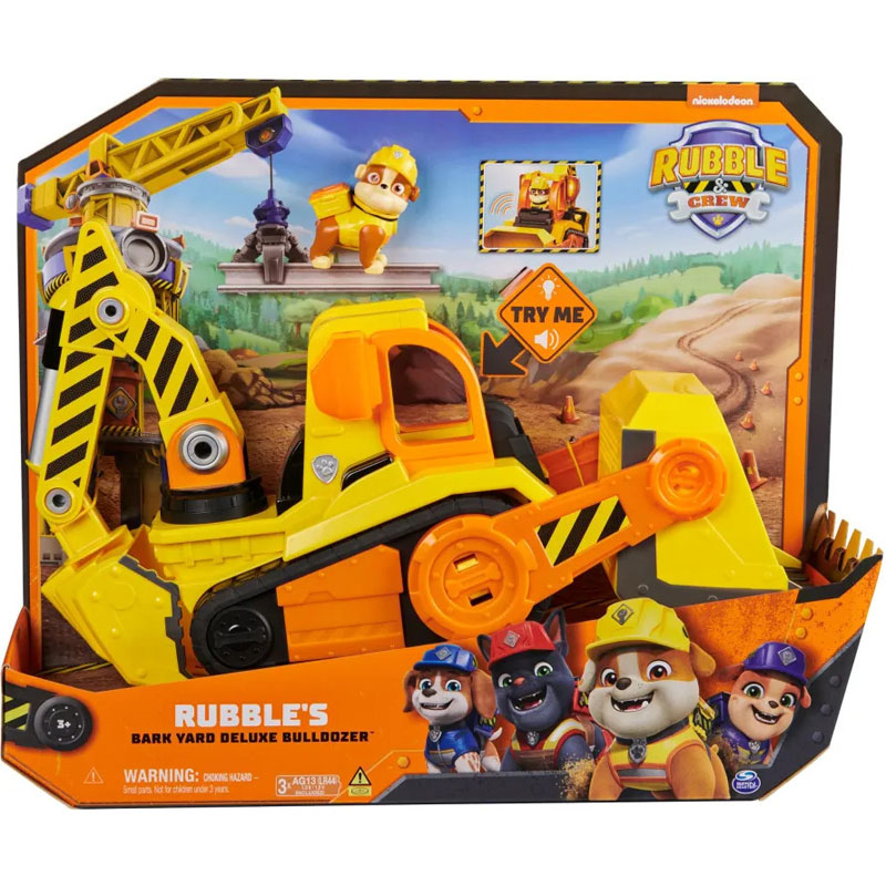 Spin Master Paw Patrol Rubble & Crew Όχημα Rubble's Back Yard Deluxe Buildozer Vehicle 6068074