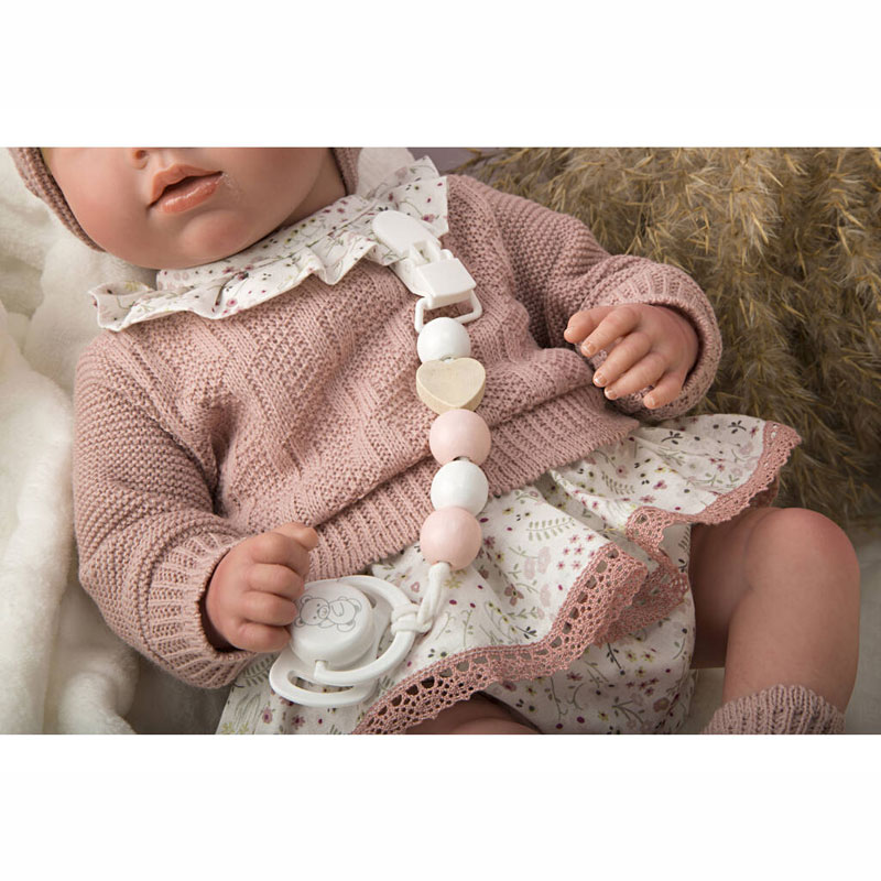 Arias Reborn Κούκλα Μωρό Abril 40cm με λευκή κουβέρτα και μαλακό σώμα και άκρα βινυλίου 98144