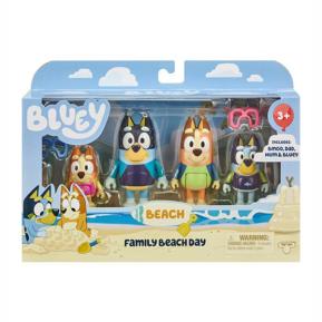 Giochi Preziosi Bluey Φιγούρες 4 Pack 6cm Family Beach Day (Οικογένεια της Bluey στην παραλία)