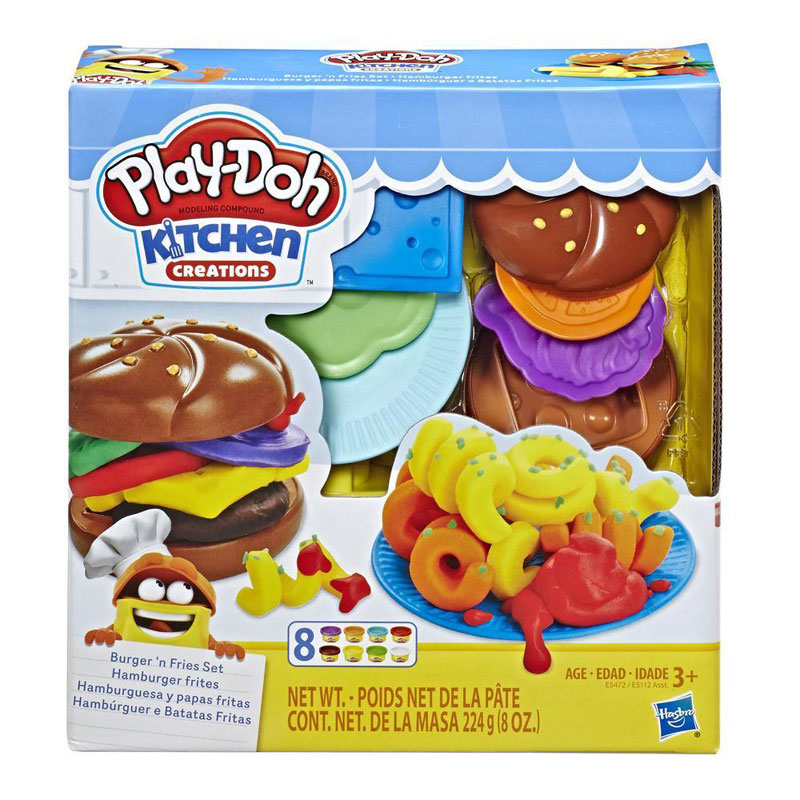 Hasbro Play-Doh Kitchen Creations Silly Snacks Burgers 'n Fries Set