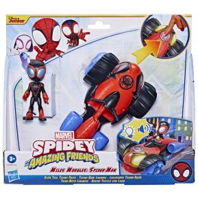 Hasbro Marvel Spidey and His Amazing Friends Glow Tech Vehicle Miles Morales : Spiderman