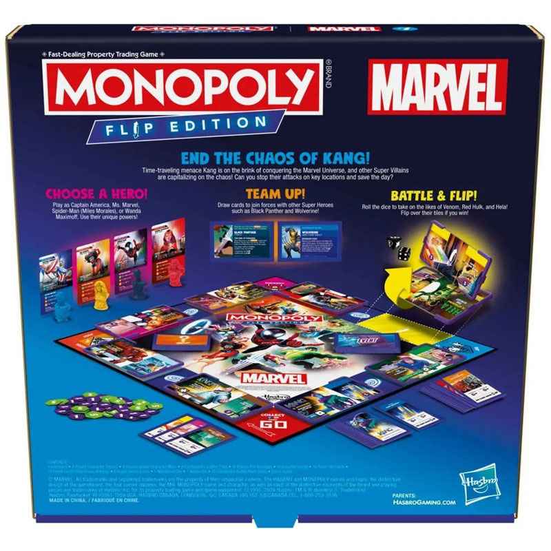 Hasbro Επιτραπέζιο Monopoly Flip Edition Marvel (Ελληνική Έκδοση) F9931