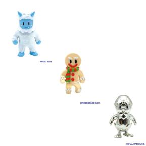 Just Toys Stumble Guys 3D Mini Figures S1 3 Pack Frost Yeti, Gingerbread Guy & Metal Hatchling