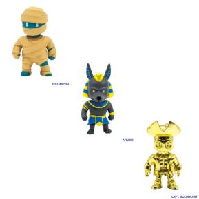 Just Toys Stumble Guys 3D Mini Figures S1 3 Pack Hatchepsut, Anubis & Capt. Goldheart