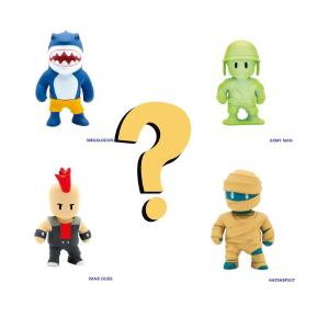 Just Toys Stumble Guys 3D Mini Figures 5 Pack Pank Dude,Megalodon,Army Man, Hatchepsut & 1 Mystery