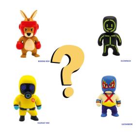 Just Toys Stumble Guys 3D Mini Figures 5 Pack Hazmat Nbc, Boxing Roo,Glowman,Luchador & 1 Mystery