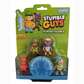 Just Toys Stumble Guys S2 3D Mini 5 pack-Private Devis/Red Demon/Super Bones/Veloci T & 1 Mystery