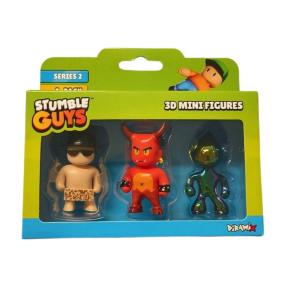 Just Toys Stumble Guys Series 2 3D Mini figures 5cm The Free Spirit/Red Demon/Liquid Rainbow