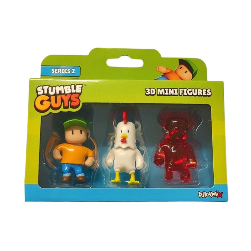 Just Toys Stumble Guys Series 2 3D Mini figures 5cm Mr. Stumble/Chicken/Cherri Bear