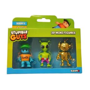 Just Toys Stumble Guys Series 2 3D Mini figures 5cm Robot Guy/Green Alien/Golden Robo