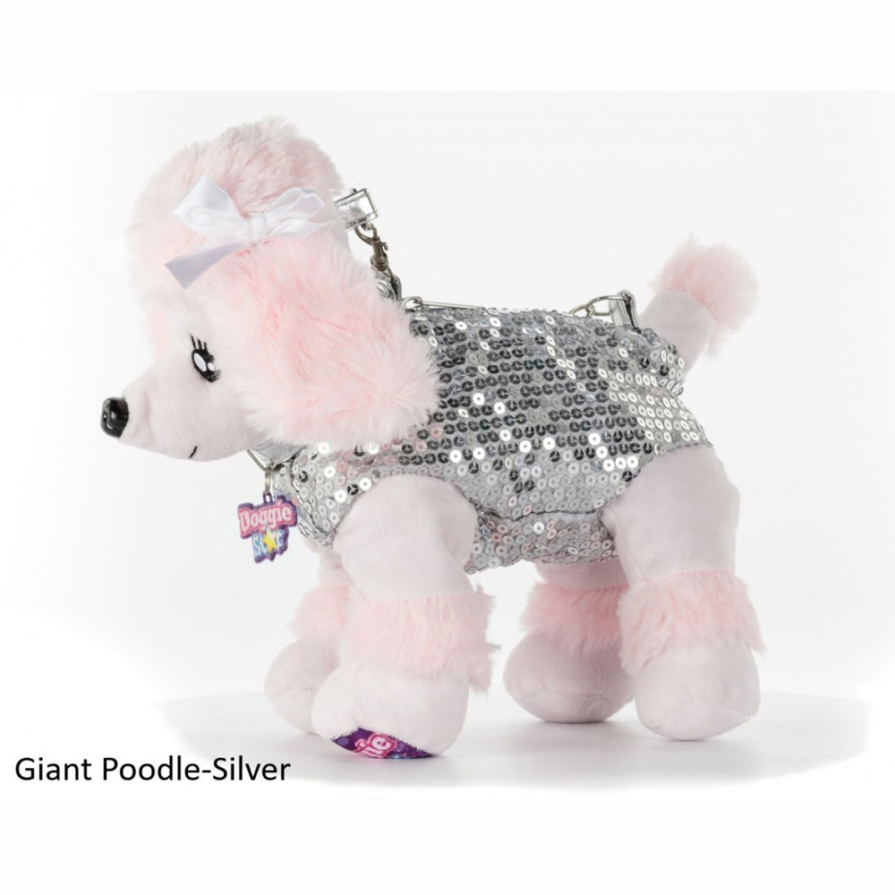 Doggie Star Λούτρινο Τσαντάκι Giant Poodle Silver