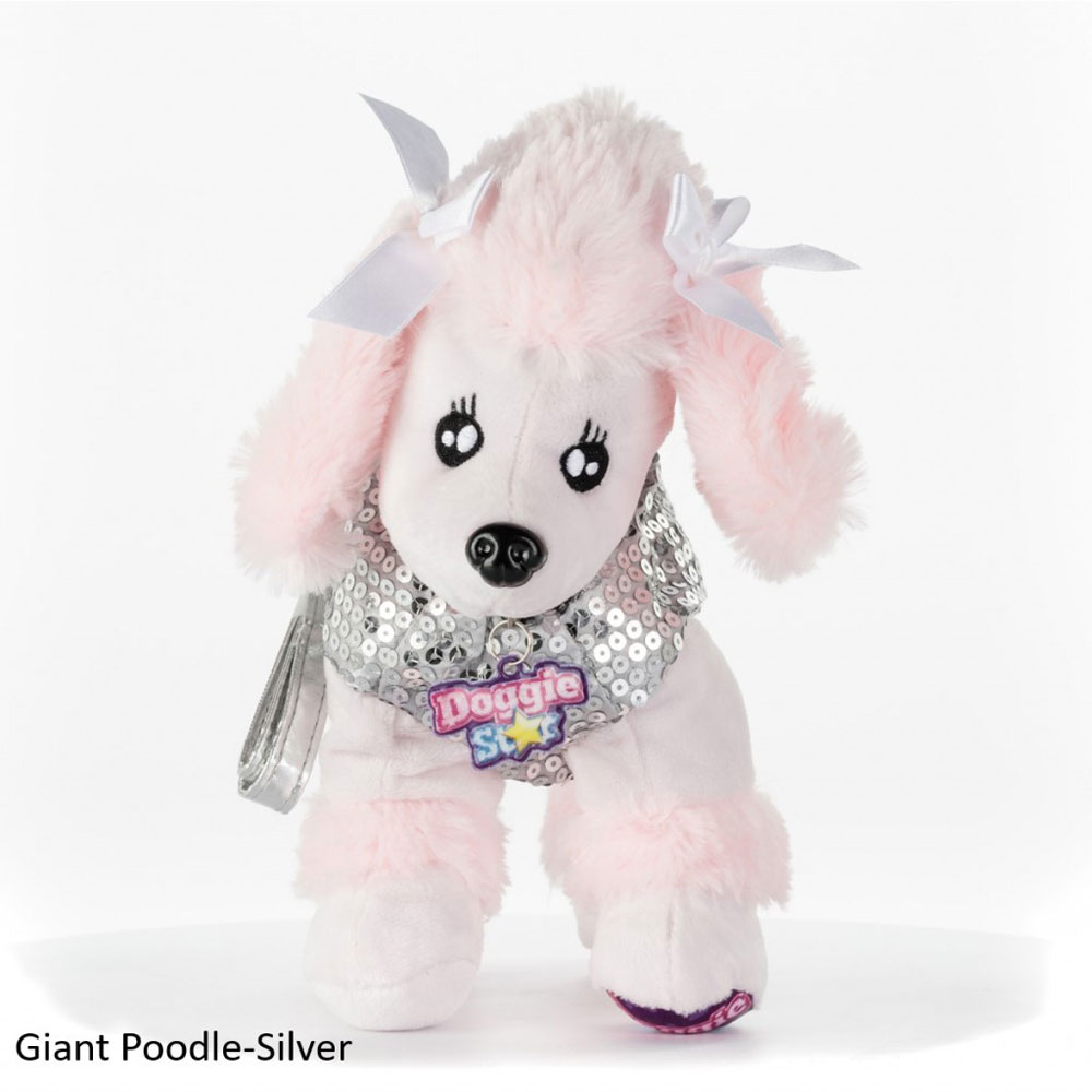 Doggie Star Λούτρινο Τσαντάκι Giant Poodle Silver