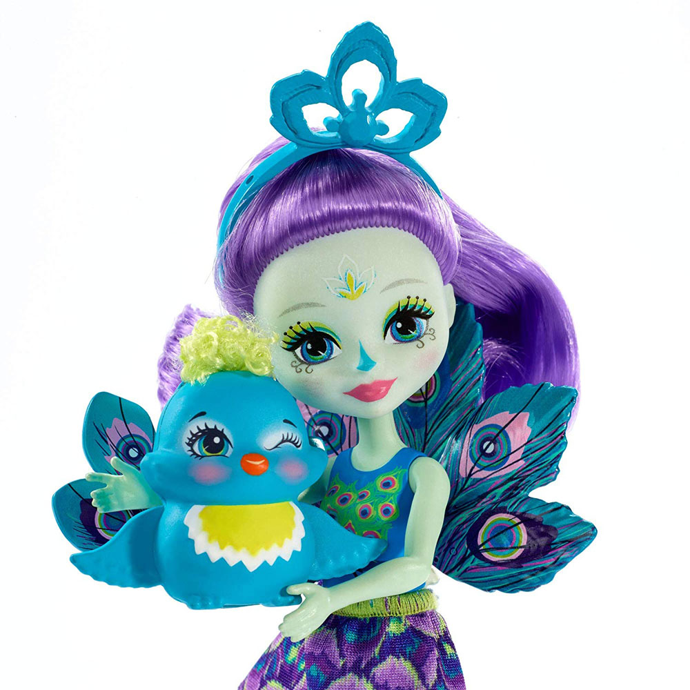Mattel Enchantimals Κούκλα & Ζωάκι Φιλαράκι Patter Peacock & Flap