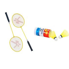 Globo Sport Σετ Badminton Κίτρινες Ρακέτες σε τσάντα & μπαλάκι