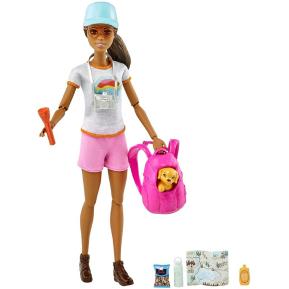 Mattel Barbie Wellness- Ημέρα Ομορφιάς Hiking Doll Μελαχρινή Κούκλα Με Κουταβάκι Και 9 Αξεσουάρ