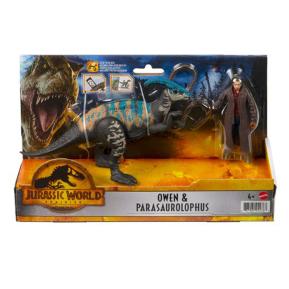 Mattel Jurassic World Σετ Owen & Juvenile Parasaurolophus