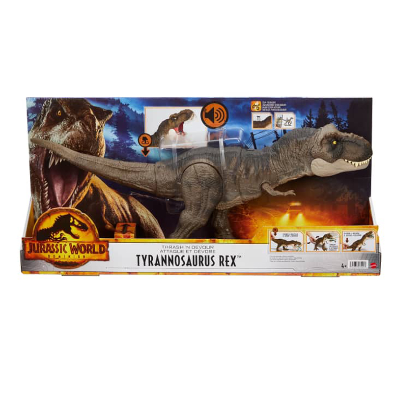 Mattel Jurassic World Φιγούρα Thrash 'N Devour Tyrannosaurus Rex™- Χτυπά και καταβροθίζει 53cm HDY55