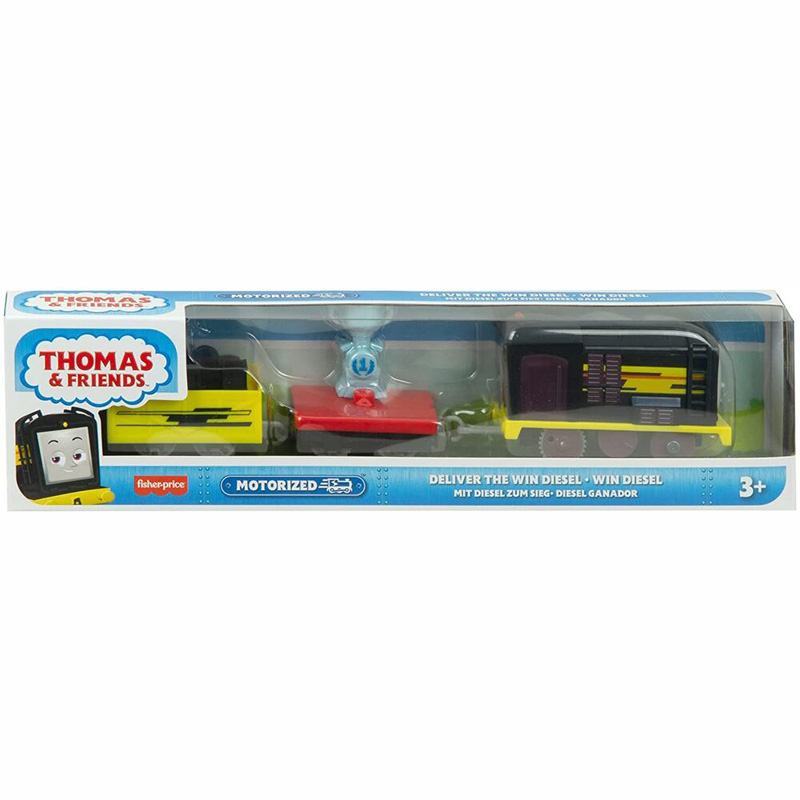 Fisher Price Thomas The Train - Μηχανοκίνητα Τρένα Με 2 Βαγόνια Win Diesel