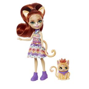 Mattel Enchantimals™ City Tails - Κούκλα & Ζωάκι Φιλαράκι - Tarla Tabby & Cuddler