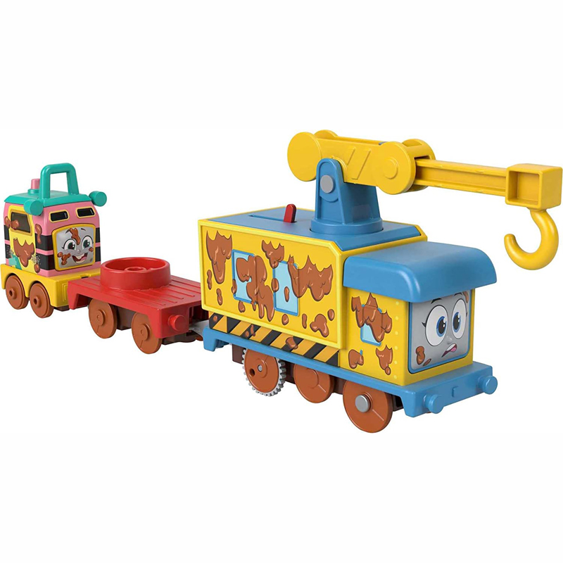 Fisher Price Thomas The Train - Μηχανοκίνητα Τρένα Με 2 Βαγόνια Muddy Fix 'em Up Friends