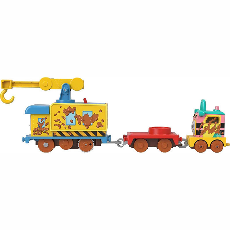 Fisher Price Thomas The Train - Μηχανοκίνητα Τρένα Με 2 Βαγόνια Muddy Fix 'em Up Friends