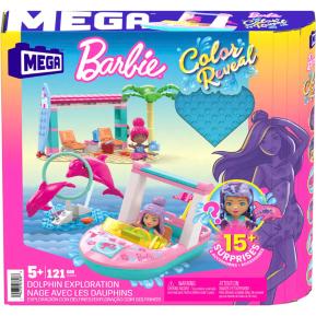 MEGA™ Barbie® Τουβλάκια Barbie® Color Reveal™ Σκάφος με φιγούρες, δελφίνια & αξεσουάρ 121τμχ HHW83