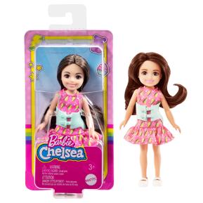 Mattel Barbie Chelsea & Φίλοι - Κοριτσάκι Μελαχρινό Ροζ φόρεμα με ζώνη