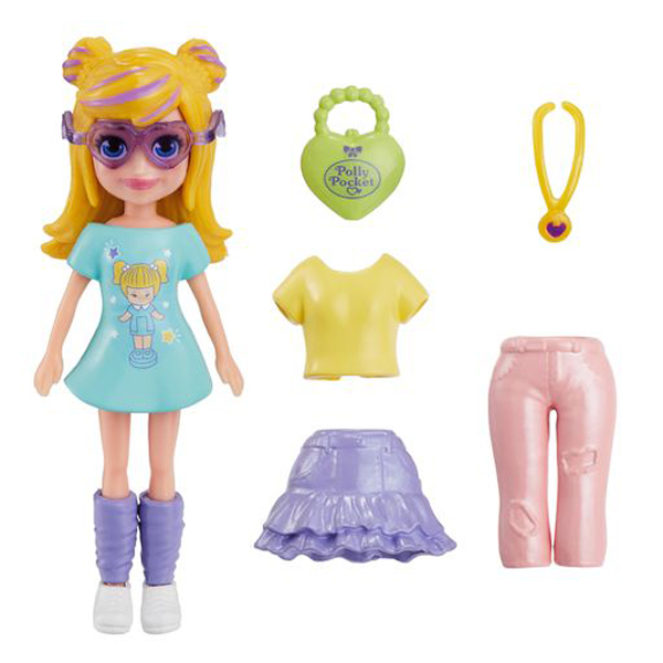 Mattel Polly Pocket - Νέα Κούκλα με μόδες Mini pack Morning Fashion