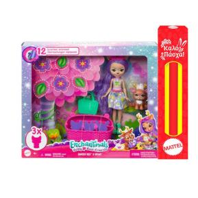 Λαμπάδα Mattel Enchantimals City Baby BFFS - Κούκλα & Ζωάκια φιλαράκια έκπληξη Danessa Deer & Sprint