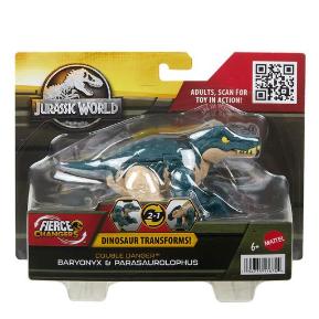 Mattel Jurassic World Fierce Changers Δεινόσαυροι 2 σε 1 Baryonyx & Parasaurolophus