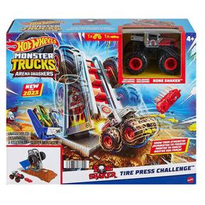 Mattel Hot Wheels Monster Trucks Arena World Μικρό σετ Bone Shaker Πρόκληση Ελαστικών