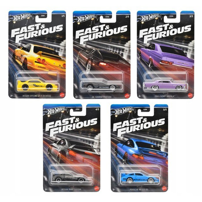 Mattel Hot Wheels Αυτοκινητάκια Ταινίες Fast & Furious Series - Σετ των 5 (1-5)