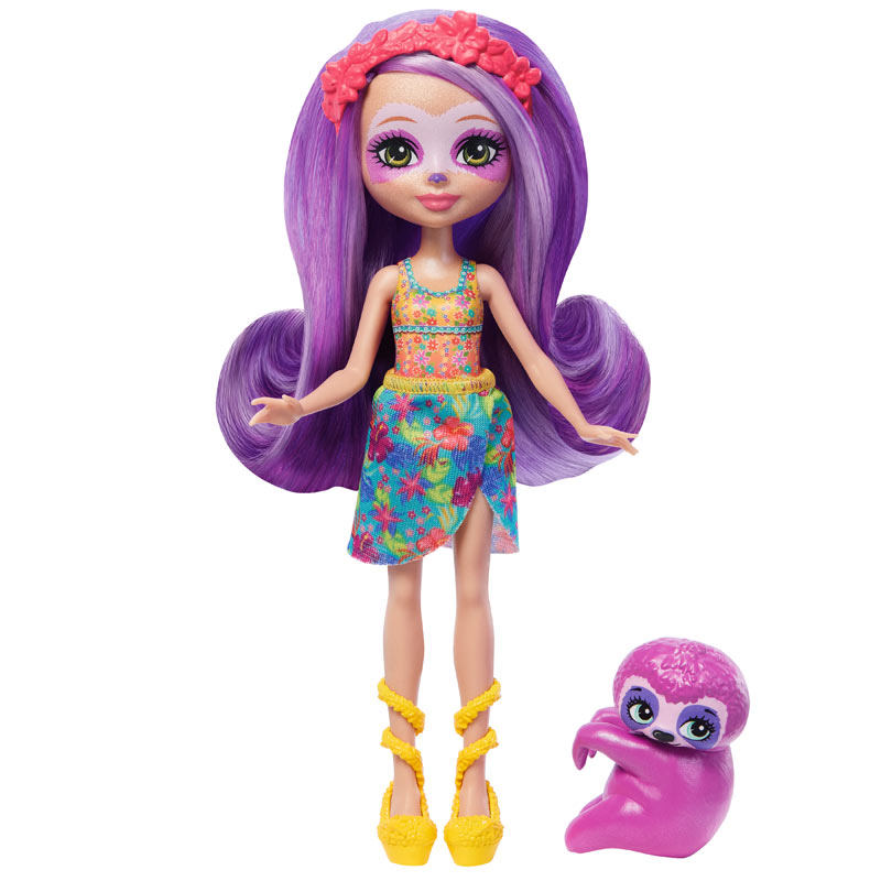 Mattel Enchantimals™ Glam Party-Κούκλα & Ζωάκι Φιλαράκι-Sabindra Sloth & Hang