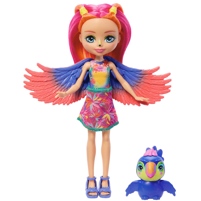 Mattel Enchantimals™ Glam Party-Κούκλα & Ζωάκι Φιλαράκι-Trippi Toucan & Canopy