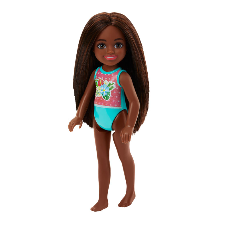 Mattel Barbie Τσέλσι & Φίλες Beach Doll with Dark Skin 15cm GLN73 / HTK27