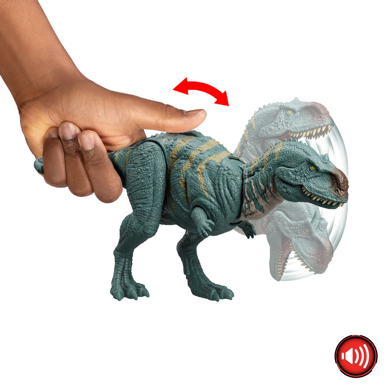 Mattel Jurassic World D Δεινόσαυροι με κινούμενα μέλη, λειτούργια επίθεσης & ήχους Majungasaurus