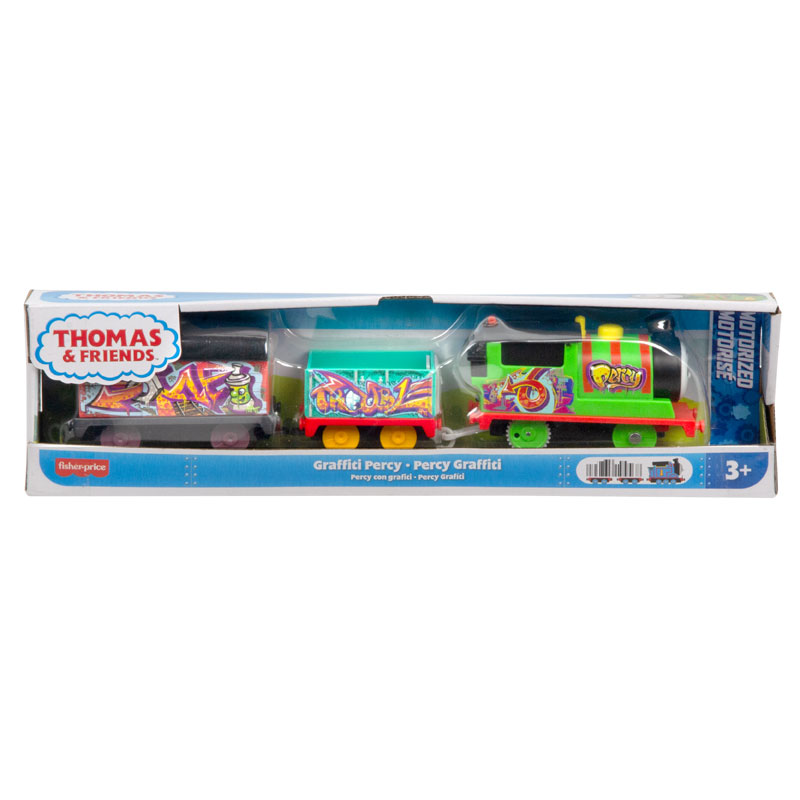 Fisher Price Thomas The Train - Μηχανοκίνητα Τρένα Με 2 Βαγόνια Graffiti Percy