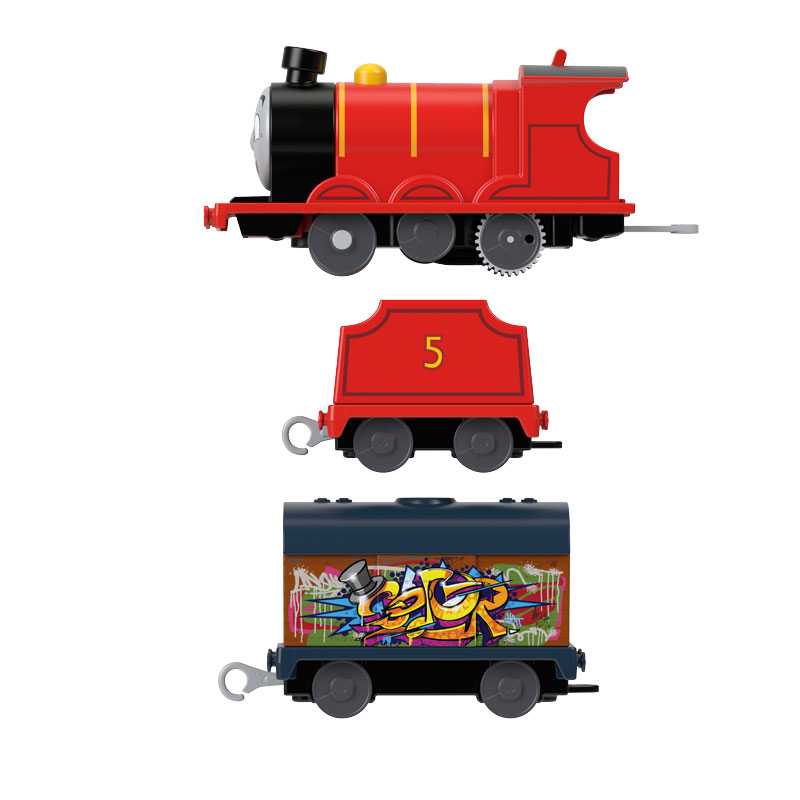 Fisher Price Thomas The Train - Μηχανοκίνητα Τρένα Με 2 Βαγόνια Graffiti James