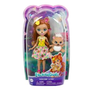 Mattel Enchantimals Κούκλα & Ζωάκι Φιλαράκι Biloxi Bear & Trail