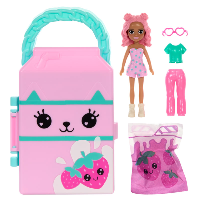Mattel Polly Pocket Κασετίνες Μόδας Ροζ Κουτί Φραουλοχυμού