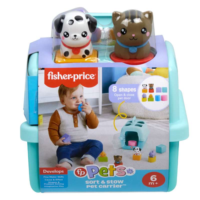 Fisher Price Pet Pals Βαλιτσάκι Μεταφοράς με ζωάκια & σχήματα HTW93